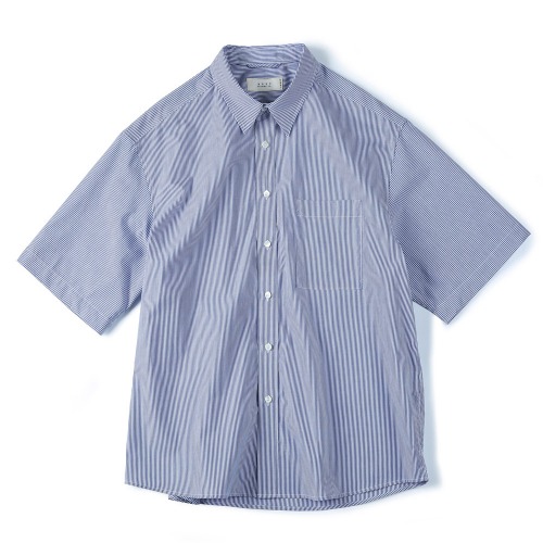 [SHIRTER] Loosed Half Shirt (Blue Stripe)