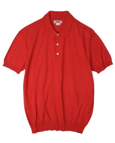 [BARACUTA] SS POLO KNIT (CORAL RED)