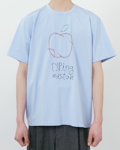 [TYPING MISTAKE] APPLE EMBROIDERY STITCH T-SHIRTS (LIGHT BLUE)
