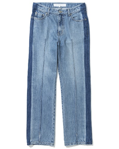 [YEAh] SLIT JEANS (WASHED BLUE)
