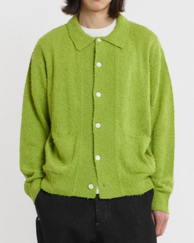 [UNAFFECTED]  BOUCLE SHIRT CARDIGAN (LIME)