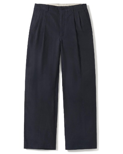 [POTTERY] TWO PLEATED WIDE CHINO PANTS (NAVY)