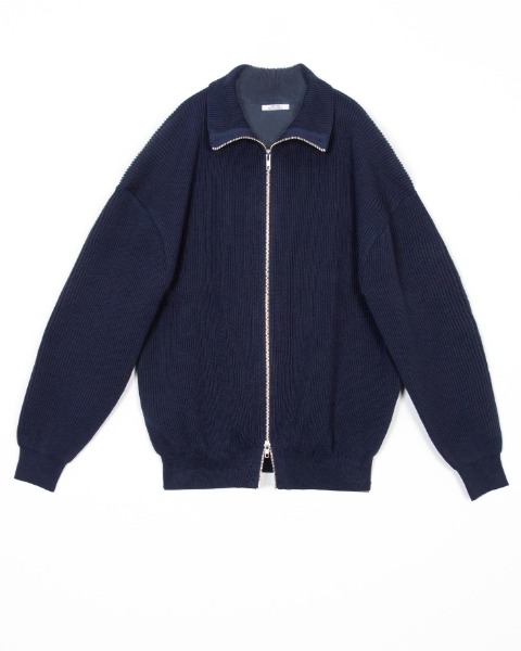 [MATISSE THE CURATOR] FULL-ZIP KNIT (NAVY)