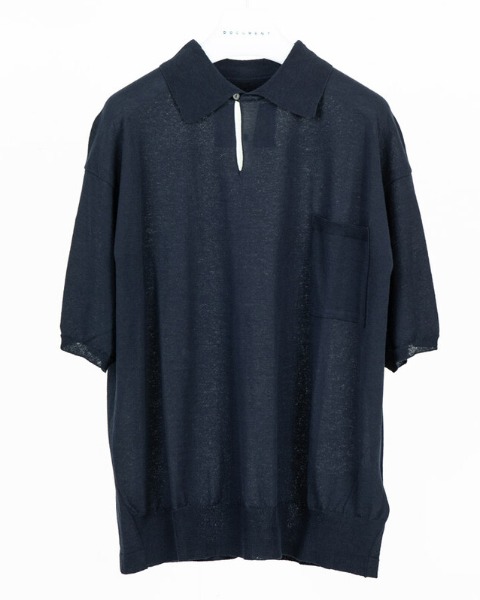 [DOCUMENT] RELAXED POLO SWEATER (NAVY)