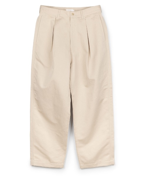[STILL BY HAND] INVERTED BOX PLEAT PANTS (LIGHT BEIGE)