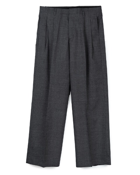 [SUNFLOWER] WIDE PLEATED TROUSER (ANTRACITE)