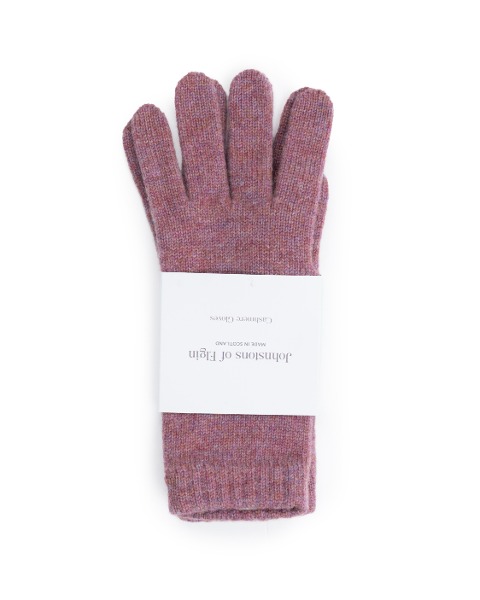 [JOHNSTONES OF ELGIN] CASHMERE KNITTED GLOVES SHORT CUFF (HEATHER)