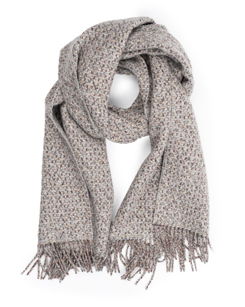[JOHNSTONES OF ELGIN] CASHMERE WOVEN SCARF (TEXTURE)