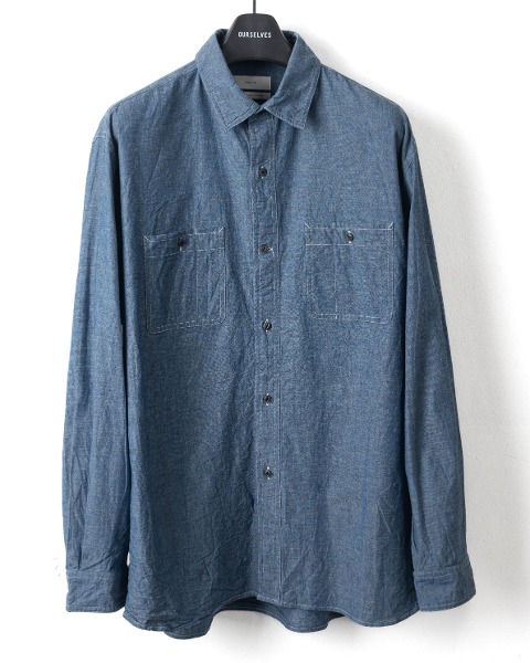 [OURSELVES] CHAMBRAY RELAXED WORK SHIRTS (INDIGO)