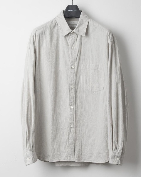 [OURSELVES] WASHED CHAMBRAY RELAXED SHIRTS (SMOKE)