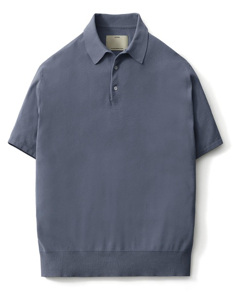 [POTTERY] SHORT SLEEVE COMFORT POLO KNIT (FADE BLUE)