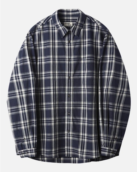 [ROUGH SIDE] PRIMARY SHIRT (NAVY CHECK)