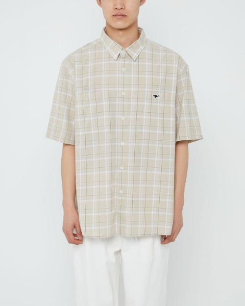 [NEITHERS] RELAXED S/S SHIRT (BEIGE CHECK)