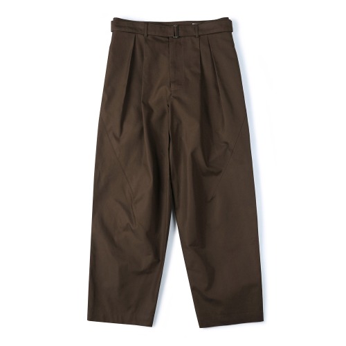 [SHIRTER] Belted Pleats Jar Pants (Dark Brown)