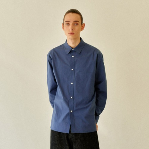 [Art if acts] Solid Pocket Shirt (Midnight Blue)