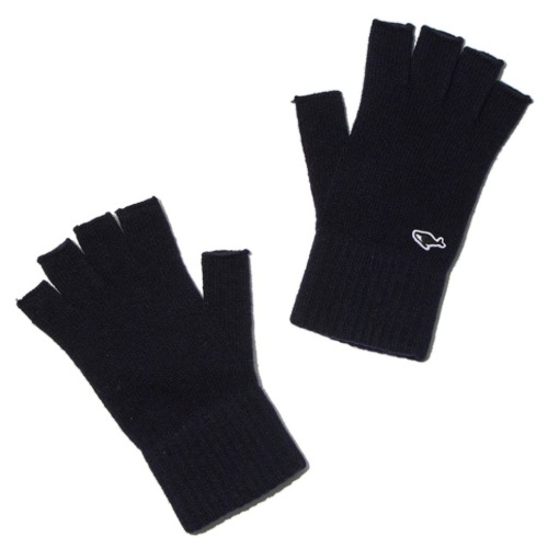 [NEITHERS] Basic Half Knitted Gloves (Navy)