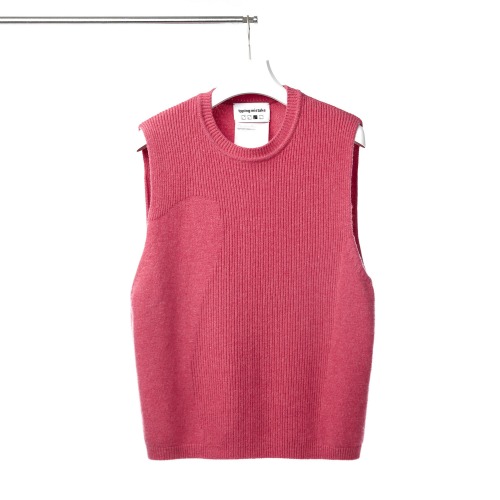[TYPING MISTAKE] Texture Mixed Knit Vest (Pink)