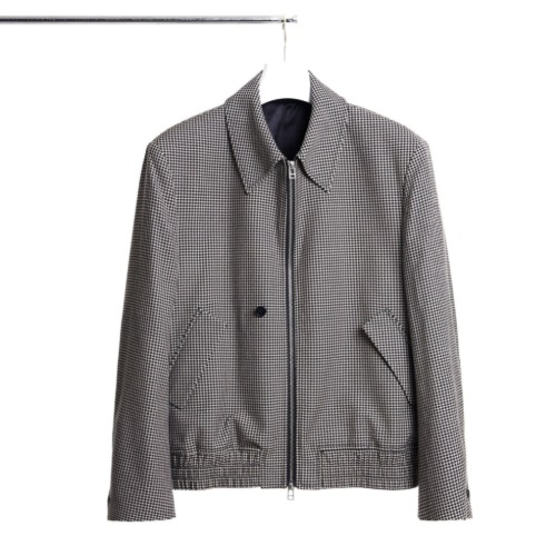 [TYPING MISTAKE] One Button Zip-Up Blouson (Hound Tooth)