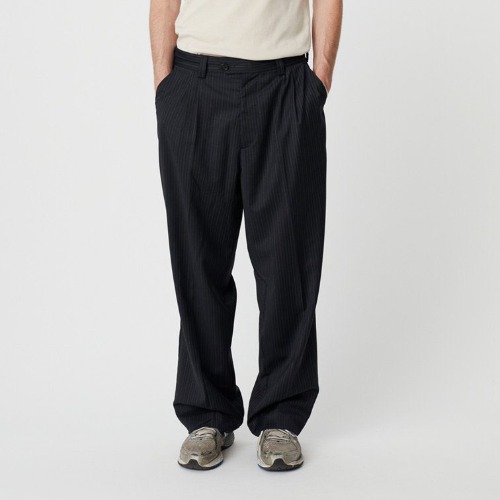 [MFPEN] Classic Trousers (Black Pinstripe Wool)