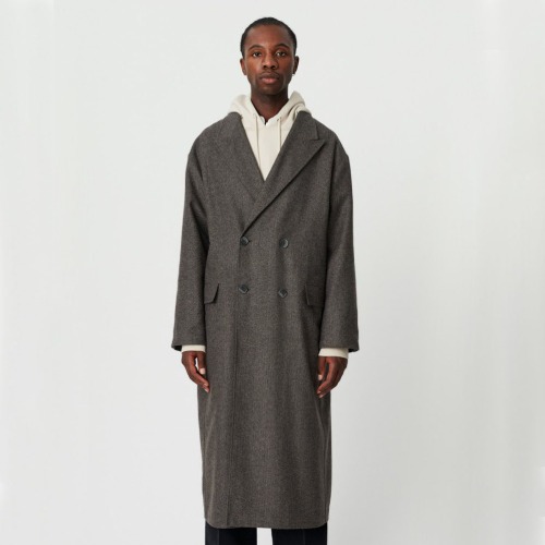 [MFPEN] DB Coat (Grey Herringbone Wool)
