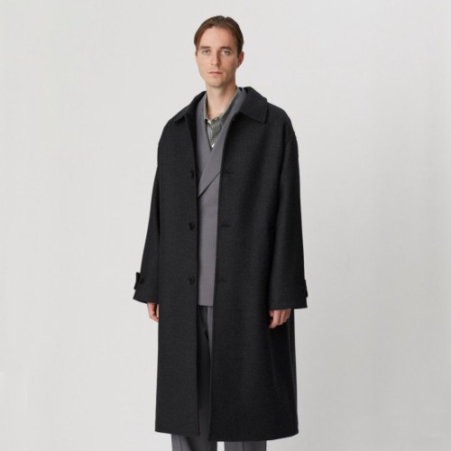 [MFPEN] Hollis Coat (Dark Grey Wool Cashmere)