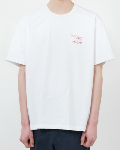[TYPING MISTAKE] LOVE EMBROIDERY STITCH T-SHIRTS (WHITE)