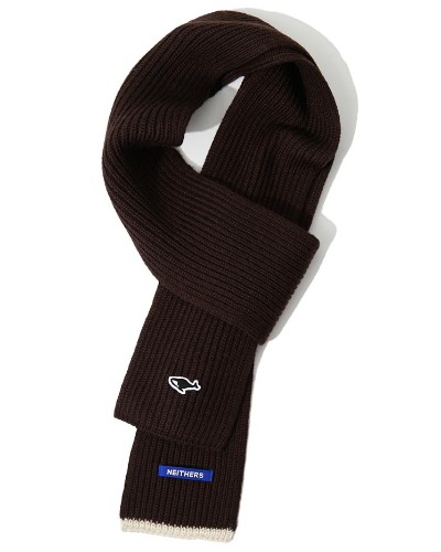 [NEITHERS] BASIC KNITTED MUFFLER (BROWN)