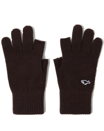 [NEITHERS] BASIC THUMB-INDEX FINGER KNITTED GLOVES (BROWN)