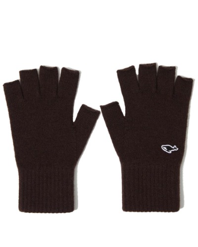 [NEITHERS] BASIC HALF-FINGER KNITTED GLOVES (BROWN)