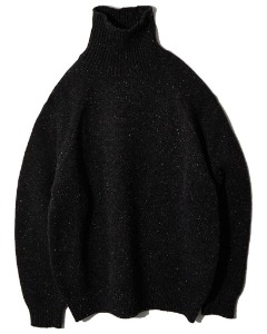 [NEITHERS] OVERSIZED HIGH NECK KNITTED SWEATER (BLACK)