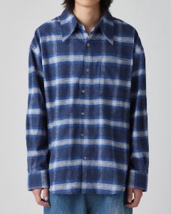 [HATCHINGROOM] ARCHIVE SHIRT (FLANNEL BLUE CHECK)