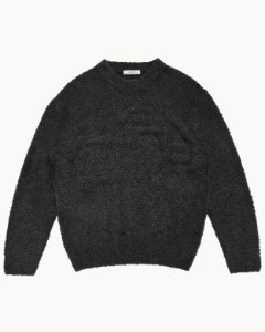[AMOMENTO] FURRY KNIT PULLOVER (CHARCOAL)