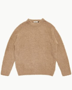 [AMOMENTO] FURRY KNIT PULLOVER (CAMEL)