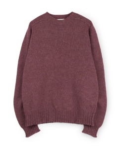 [ESK VALLEY KNITWEAR] ANDY CREW NECK SWEATER (CORDOVAN)