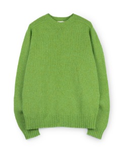 [ESK VALLEY KNITWEAR] ANDY CREW NECK SWEATER (PEA GREEN)