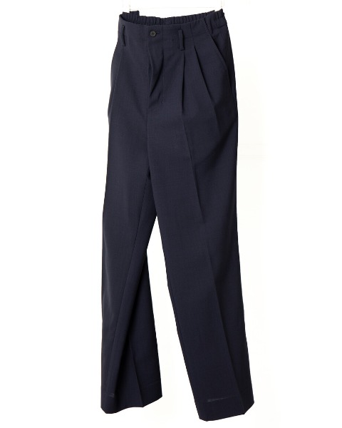 [DOCUMENT] HOPSACK WIDE &amp; EASY TROUSERS (NAVY)