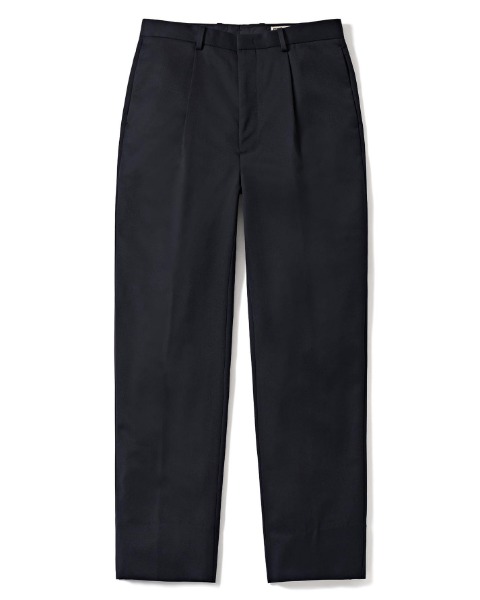 [POTTERY]  WOOL ONE PLEATED TAPERED PANTS (DARK NAVY)