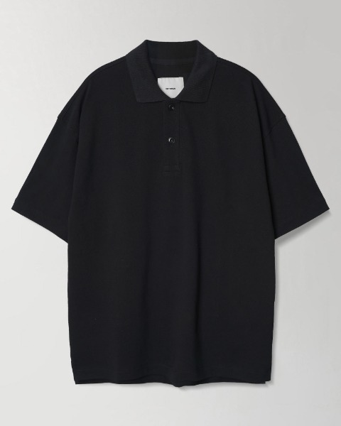 [INTHERAW] PIQUE POLO T SHIRT  (BLACK)