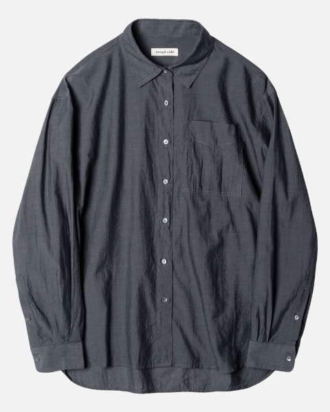 [ROUGH SIDE] SILKY WASHED SHIRT (CHARCOAL)