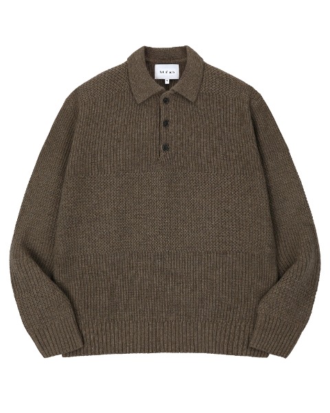 [ART IF ACTS] BOLD STRIPE COLLAR KNIT (BROWN)