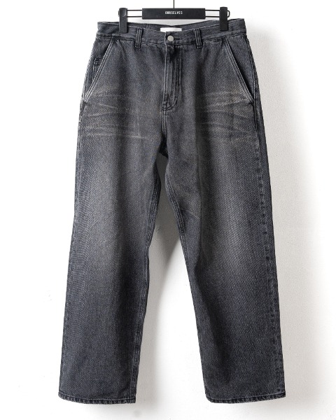 [OURSELVES] ORGANIC COTTON RELAXED DENIM PANTS (BLEACHED BLACK)
