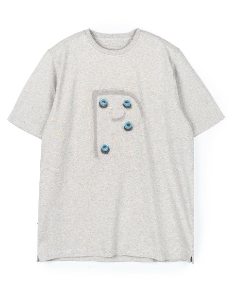 [POP TRADING COMPANY] MEES LETTERS LOGO T-SHIRT (GREY HEATHER)
