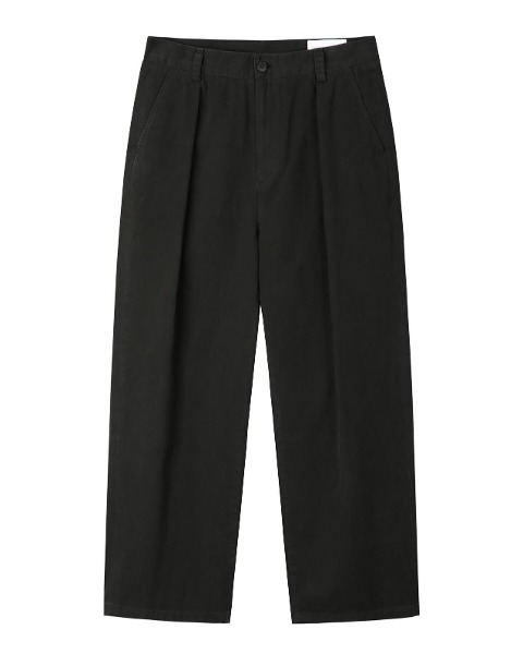 [ART IF ACTS] ONE TUCK CHINO PANTS (FADED BLACK)