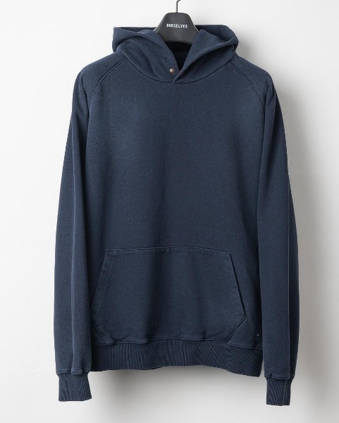 [OURSELVES] WASHED COTTON HOODED SWEAT SHIRTS (NAVY)