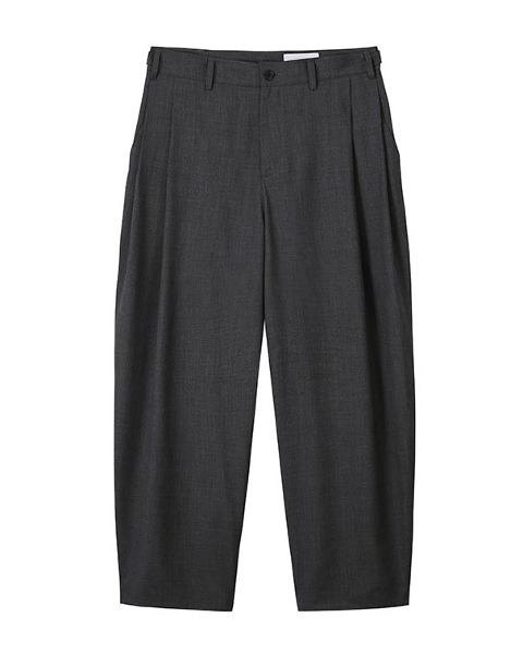 [ART IF ACTS] WOOL SIDE TWO TUCK PANTS (CHARCOAL)
