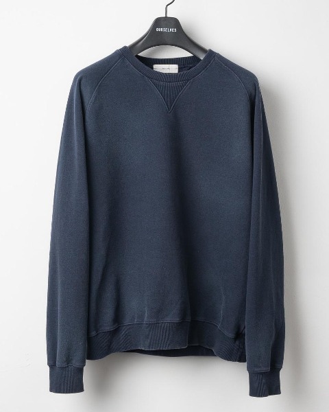 [OURSELVES] WASHED COTTON SWEAT SHIRTS (NAVY)