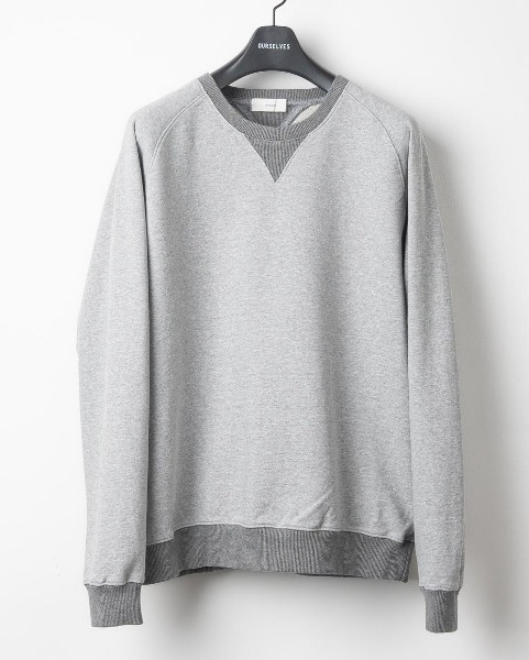[OURSELVES] WASHED COTTON SWEAT SHIRTS (MELANGE)