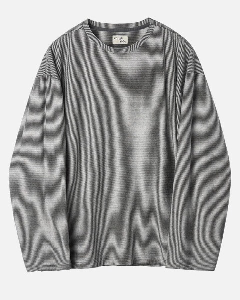 [ROUGH SIDE] BORDER JERSEY LONG SLEEVE (CHARCOAL)