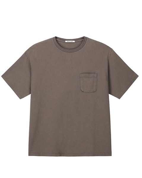 [ART IF ACTS] GARMENT DYED POCKET T-SHIRT (BROWN)