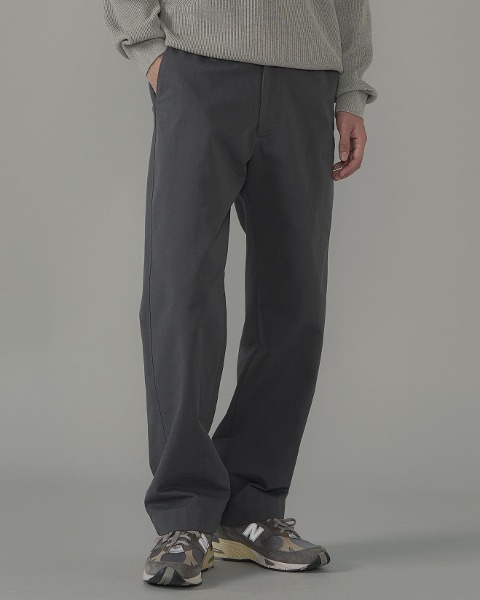 [INTHERAW] OFFICER CHINO PANTS TYPE2 (ANTHRACITE)